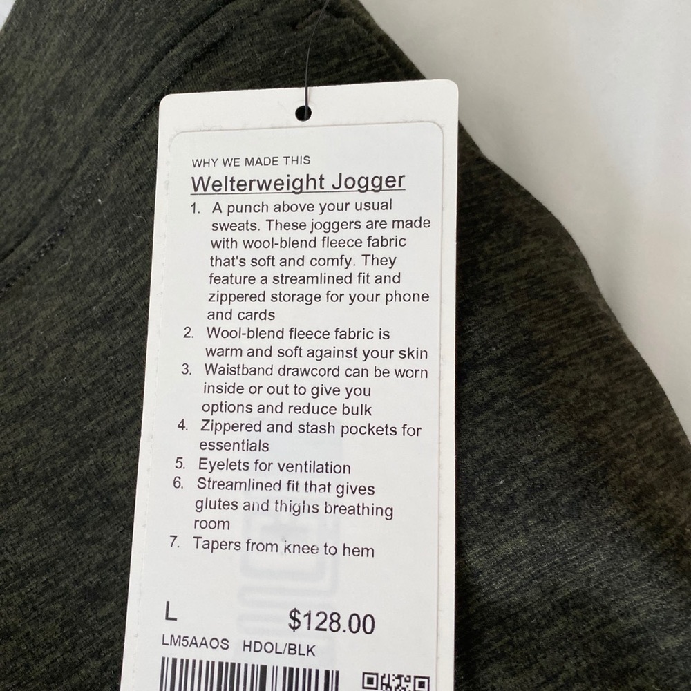 Men’s Lululemon Welterweight Joggers size L